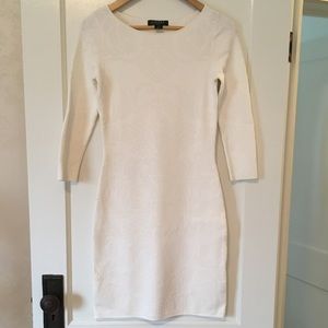 NWOT Ralph Lauren White Damask 3/4 Sleeve Dress